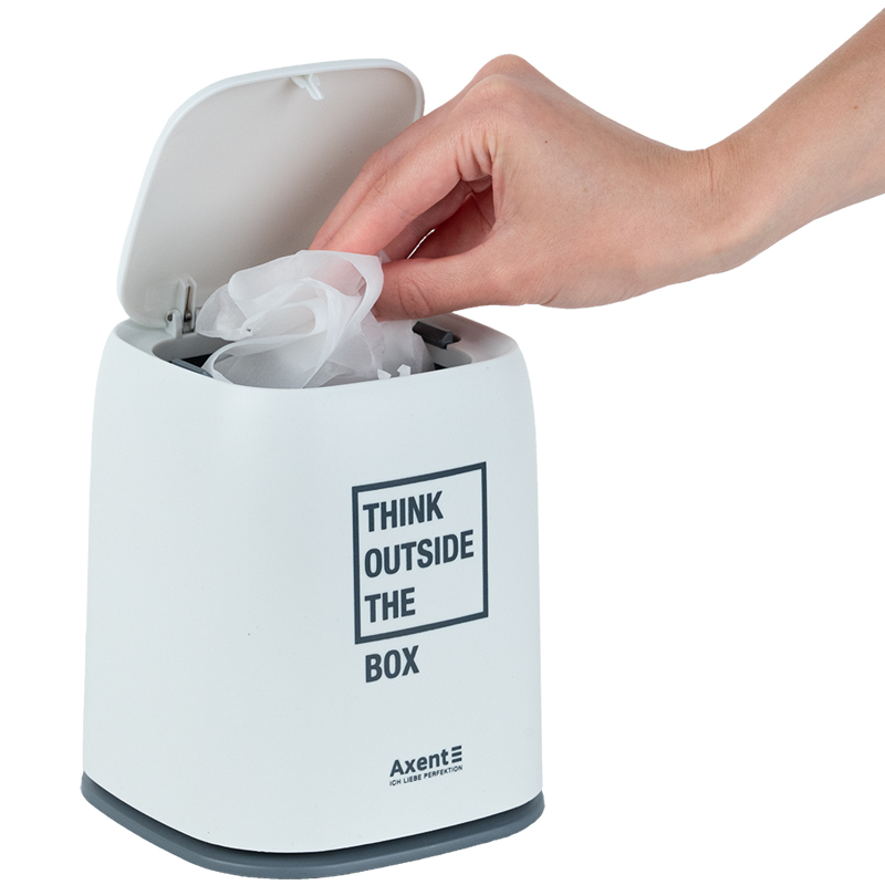 Настільний контейнер для сміття, прямокутний, білий Axent - фото 6