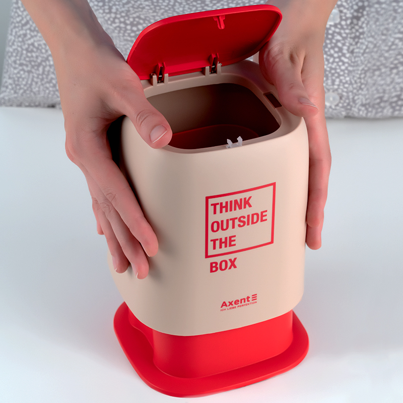 Настільний контейнер для сміття, прямокутний, персиковий Axent - фото 7