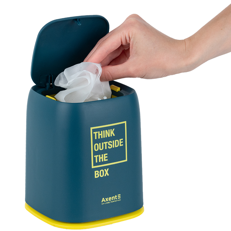 Настільний контейнер для сміття, прямокутний, синій індіго Axent - фото 6