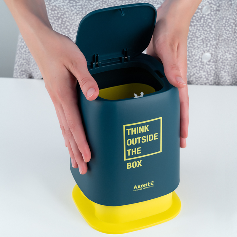 Настільний контейнер для сміття, прямокутний, синій індіго Axent - фото 7