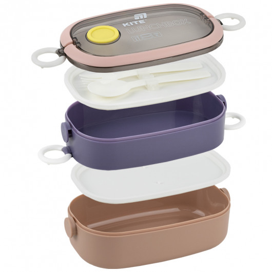 Ланчбокс двойной с наполнением 1600 мл, бежевый (K25-1181-1) Kite - фото 7