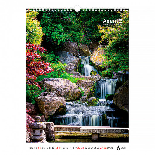 Календарь настенный 2026 г., формат А3 (297*420мм.), 13листов, Waterfalls Axent - фото 13