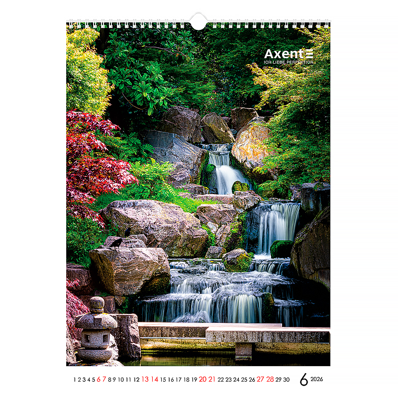 Календарь настенный 2026 г., формат А3 (297*420мм.), 13листов, Waterfalls Axent - фото 13