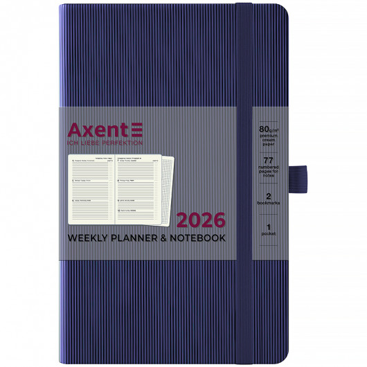 Щотижневик 2026 Partner Lines, 125*195мм, темно-синій Axent - фото 5