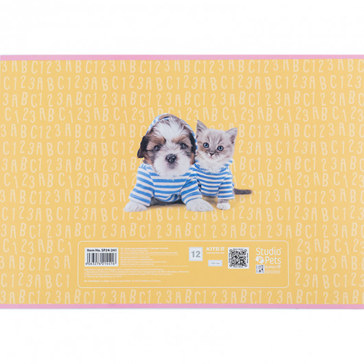 Тетрадь для рисования, 12 л., скоба, софт тач + УФ лак, «Studio Pets» Kite - фото 10