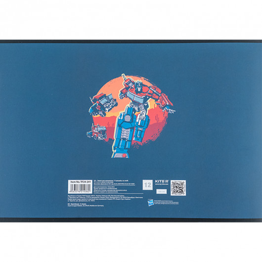 Тетрадь для рисования, 12 л., скоба, софт тач + УФ лак, «Transformers» Kite - фото 10