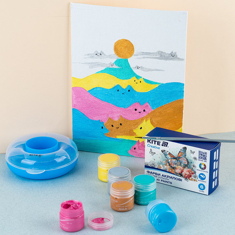 Фарби акрилові, 6 металевих кольорів, 20 мл, Kite Creative (K-273) Kite - фото 5