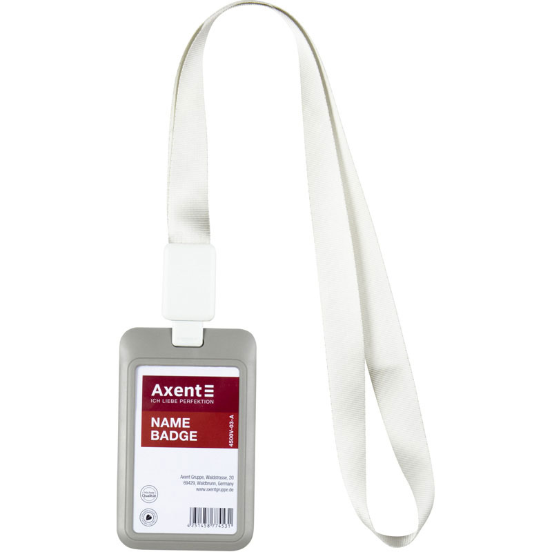 Бейдж-слайдер горизонтальний 54*85мм., ABS пластик, сірий Axent - фото 5