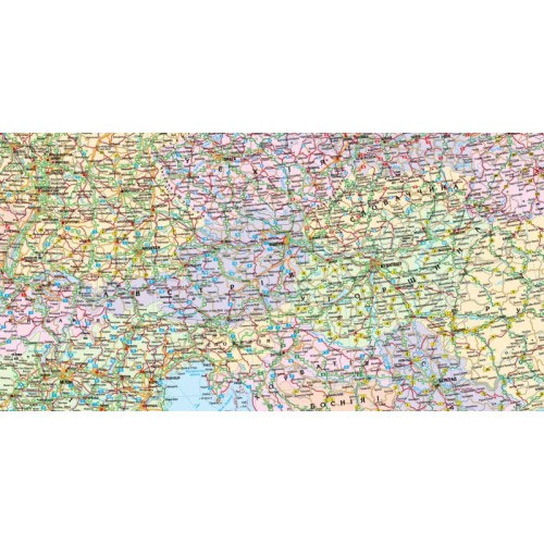 Карта Європи Автомобільні шляхи, 143,5*108см., м-б: 1:3 000 000, картон Україна - фото 2