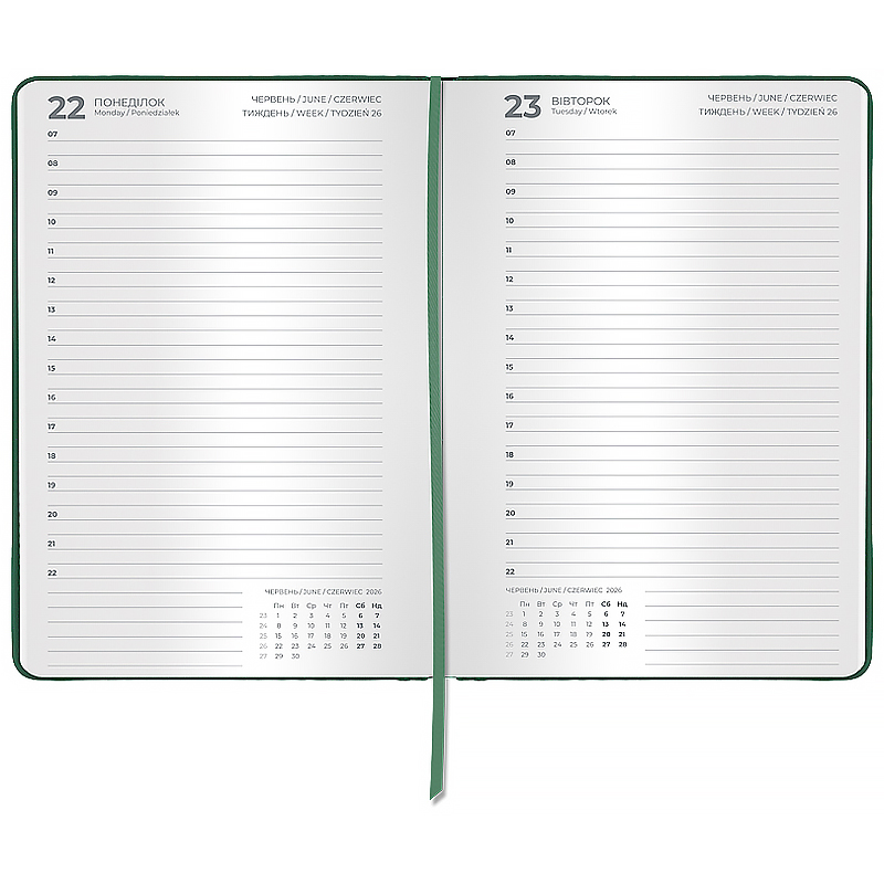 Щоденник 2026 Classic Palermo, 145*210, слп/т зелений Axent - фото 3