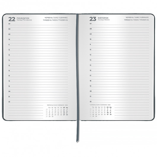 Ежедневник 2026 Classic Palermo, 145*210, слп/т серый Axent - фото 4