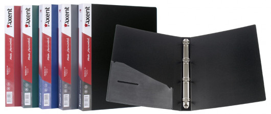 Папка А4, 35мм., 4кільця, пластик PP, внутрішня кишеня, син. Axent - фото 4