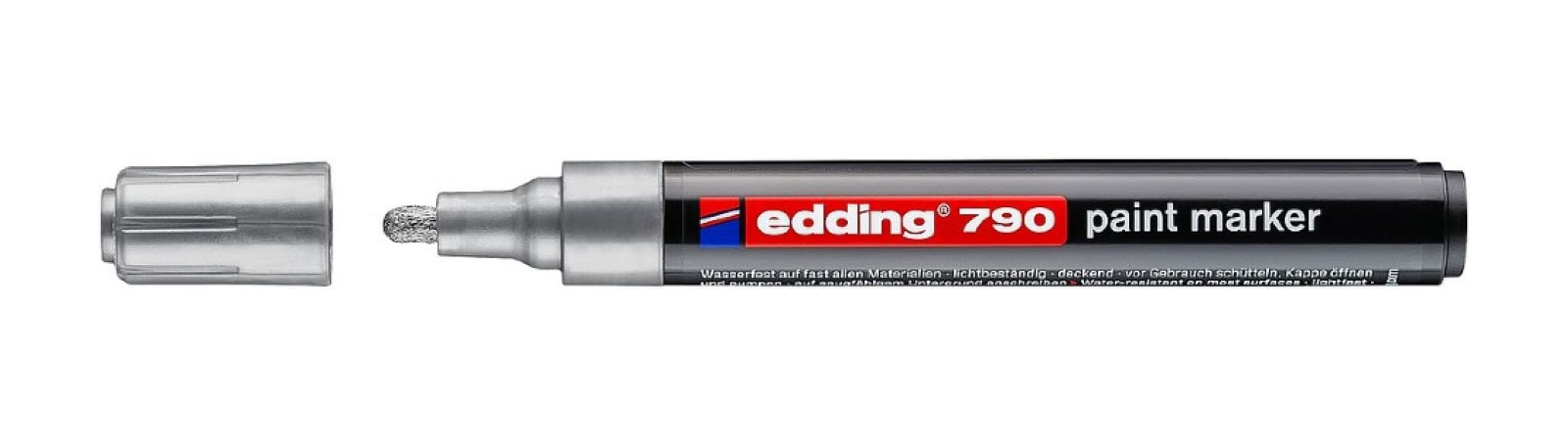 Маркер лакуючий 790, круглий наконечник 2-3мм., срібляст. Edding - фото 5