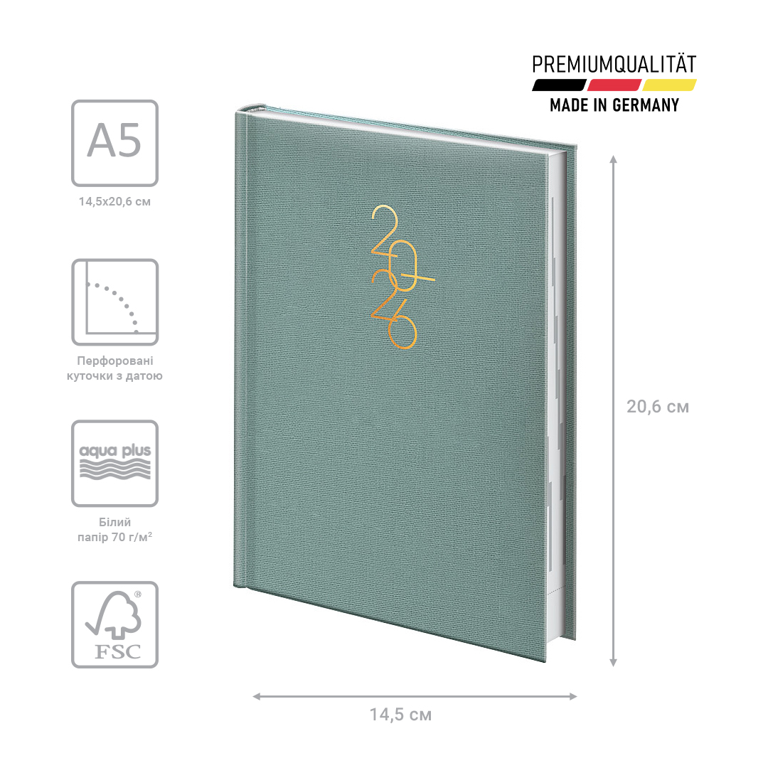 Ежедневник 2026 Стандарт Linesse, морской зеленый Brunnen - фото 3