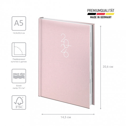 Ежедневник 2026 Стандарт Linesse, пудровый Brunnen - фото 3