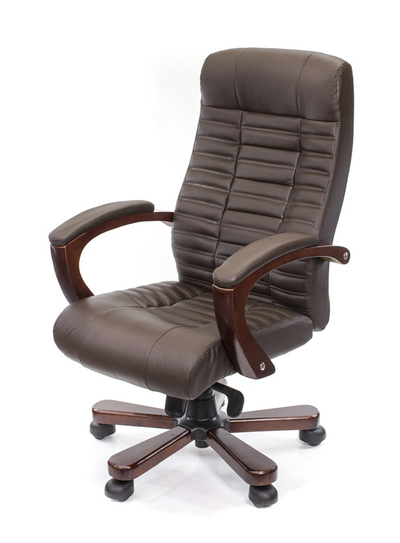 Кресло для руководителя Атлант EX MB, (Кожа LC) коричн. АКЛАС - фото 5