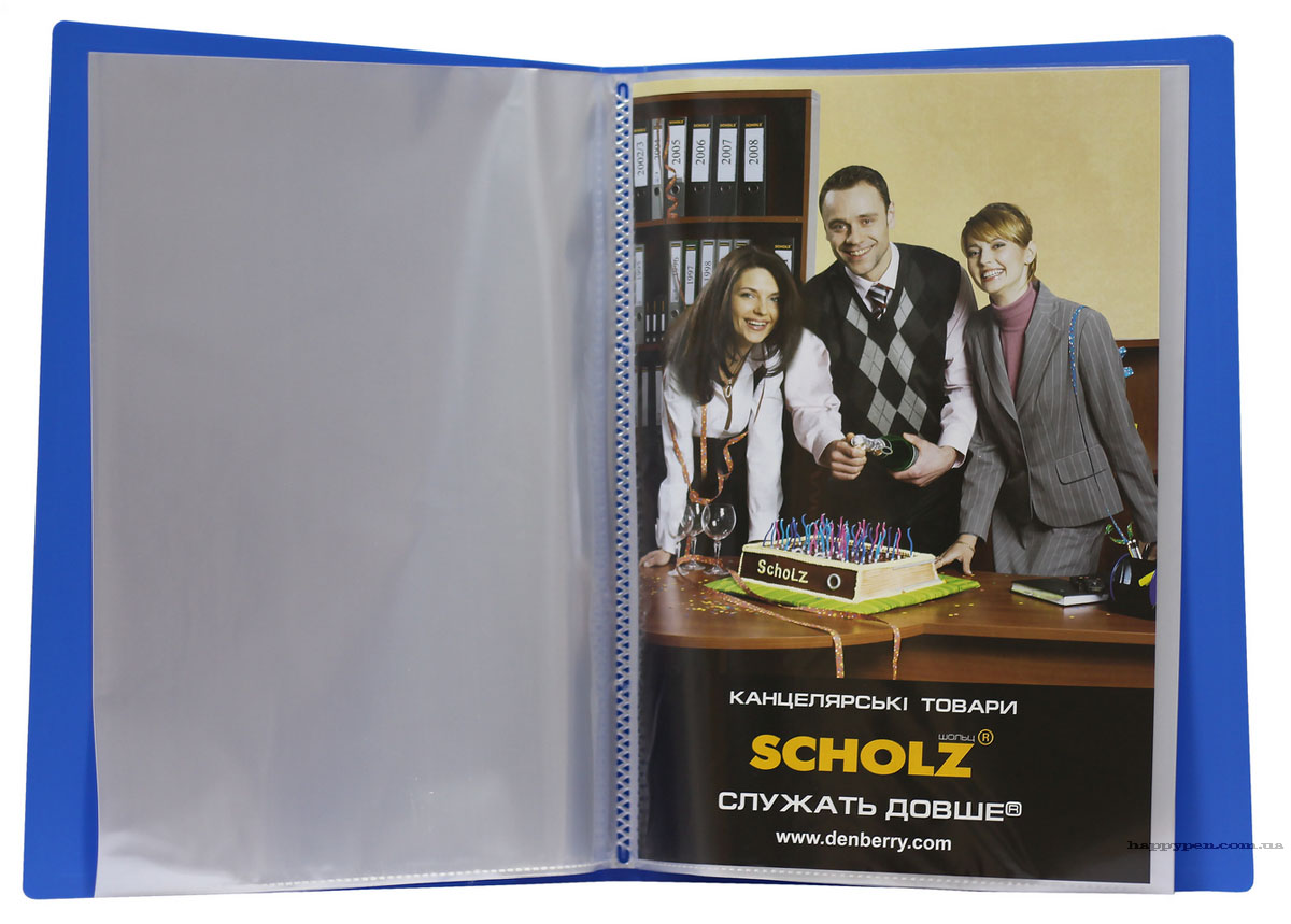 Папка на 20 файлов, пластик толщина 600мкм., син. Scholz - фото 4