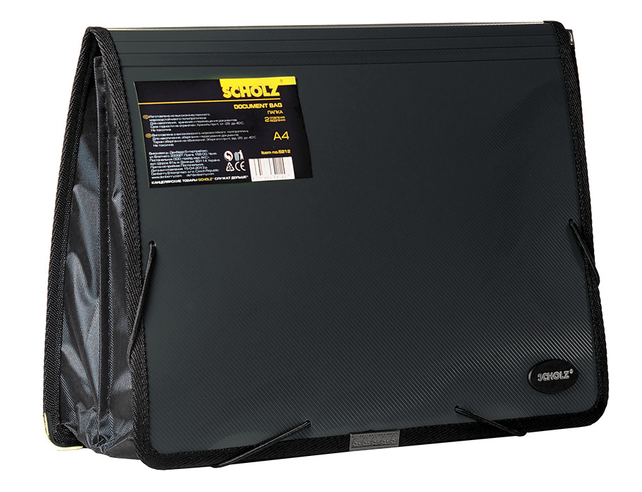 Папка-картотека на 2 отделения, А4, на резинках, черн. Scholz - фото 6