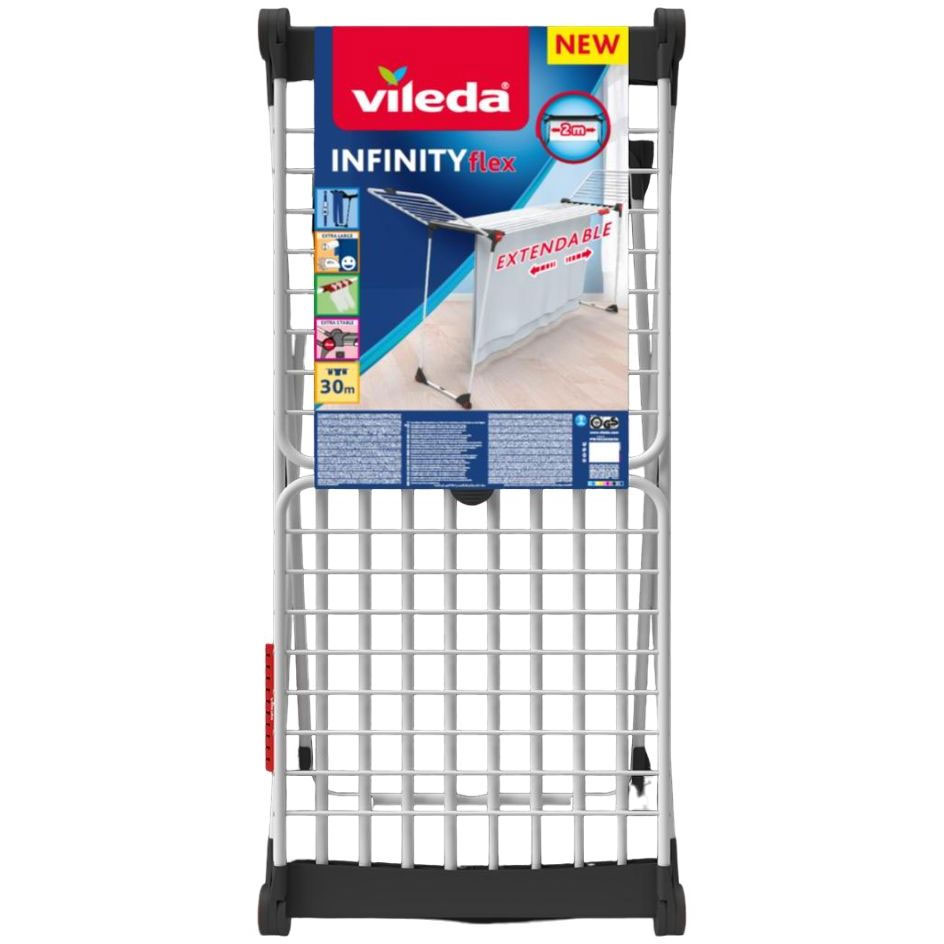 Сушилка для белья Infinity Flex, 216-304*56*128см., раздвижная для крупногабаритных вещей Vileda - фото 1