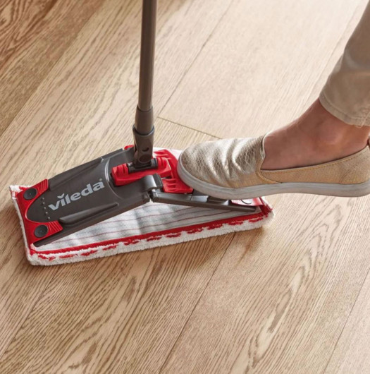 Швабра для мытья пола + микрофибра насадка, Ultramax, с телескоп/ручкой, красн. Vileda - фото 3