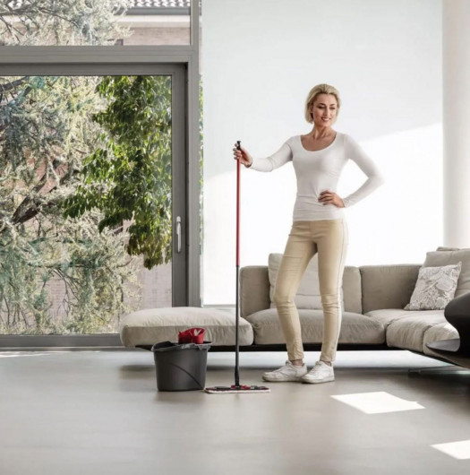 Швабра для мытья пола + микрофибра насадка, Ultramax, с телескоп/ручкой, красн. Vileda - фото 4