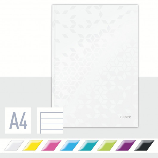 Тетрадь А4, 80л. Wow твердый переплет, офсет, линия, метал., оранж. LEITZ - фото 6