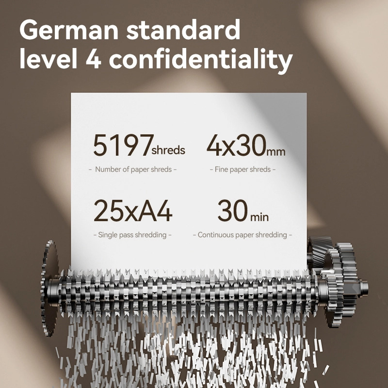 Уничтожитель документов DELI T099, 25 листов, перекрестная резка 4*30мм., корзина 31л., класс P-4 DELI - фото 6