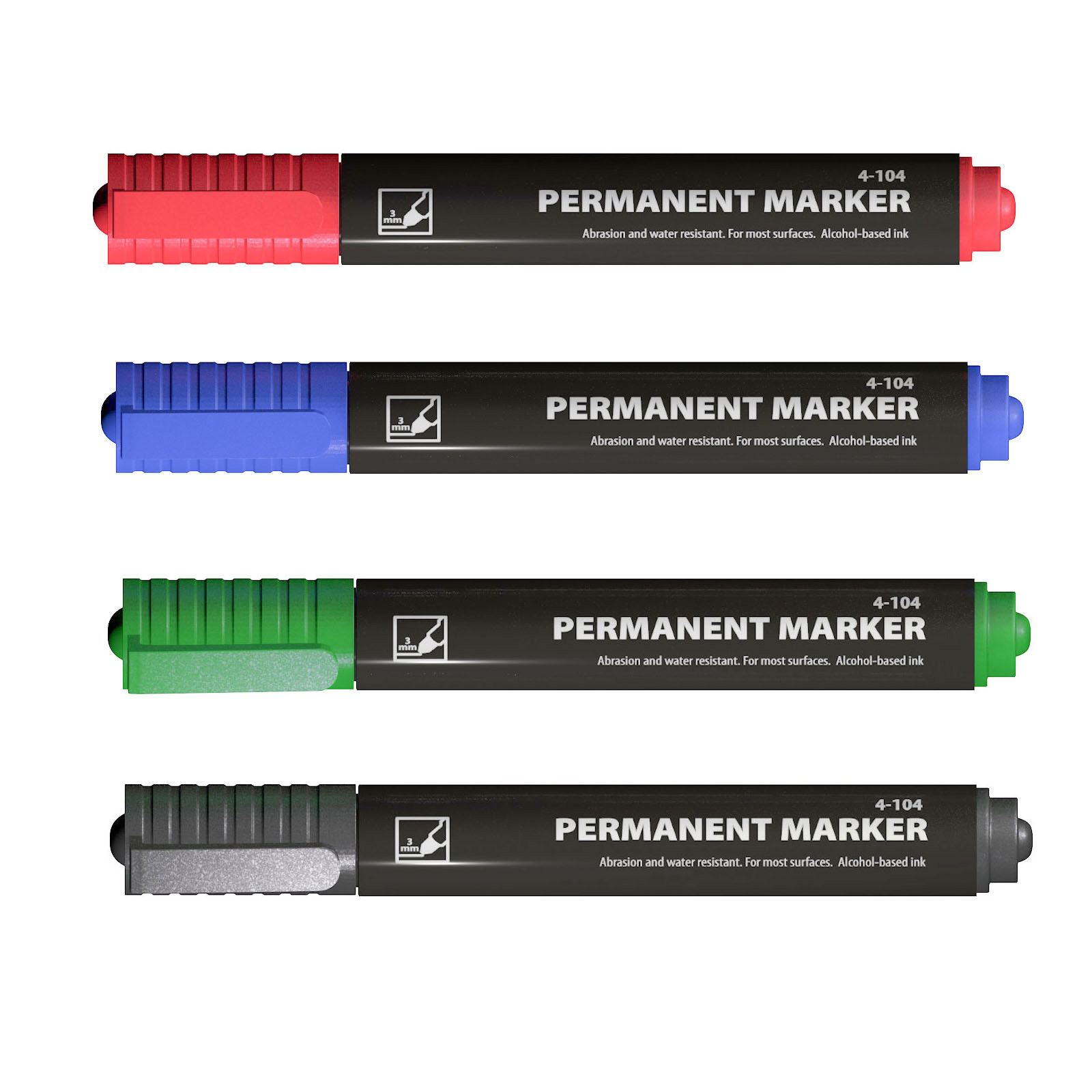 Маркер перманентный, круглое острие 1-2,5мм., син. 4Office - фото 5