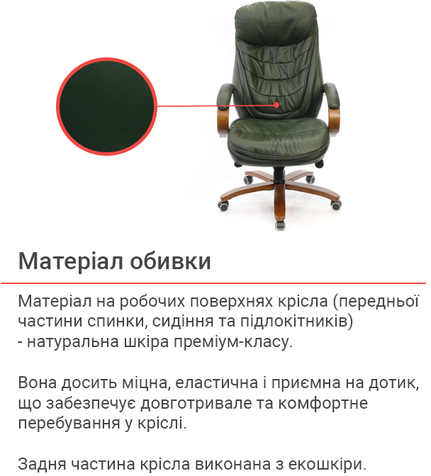 Крісло Валенсия Soft EX MB (Шкіра Lux LC), зелен. АКЛАС - фото 4