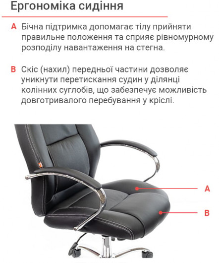 Крісло для керівника Оран CH ANF экокожа, чорн. АКЛАС - фото 10