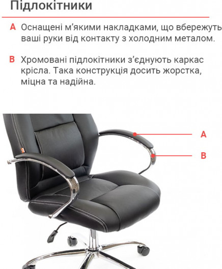 Крісло для керівника Оран CH ANF экокожа, чорн. АКЛАС - фото 12