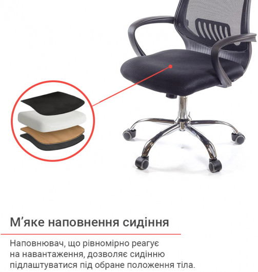 Кресло для персонала Ларк CH PR, черн. АКЛАС - фото 21