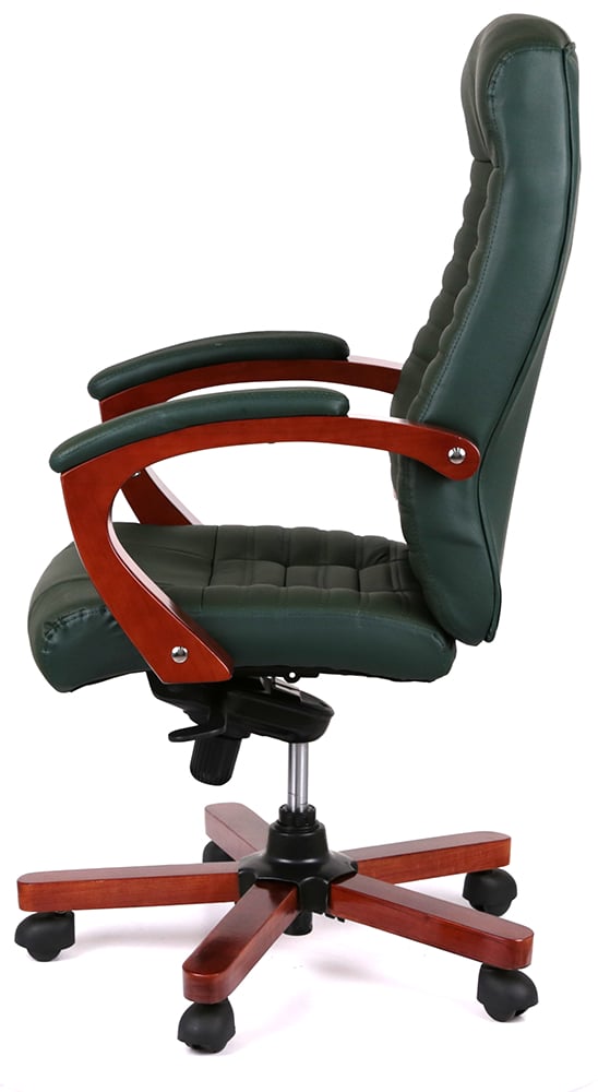 Кресло для руководителя Атлант EX MB, (Кожа LC) зелен. АКЛАС - фото 3