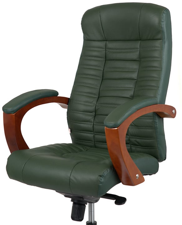 Кресло для руководителя Атлант EX MB, (Кожа LC) зелен. АКЛАС - фото 16