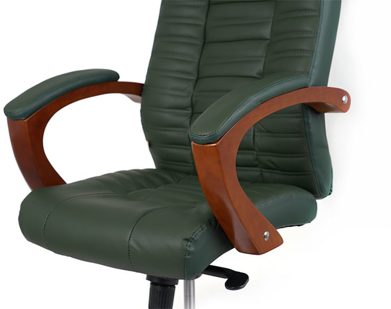 Кресло для руководителя Атлант EX MB, (Кожа LC) зелен. АКЛАС - фото 20