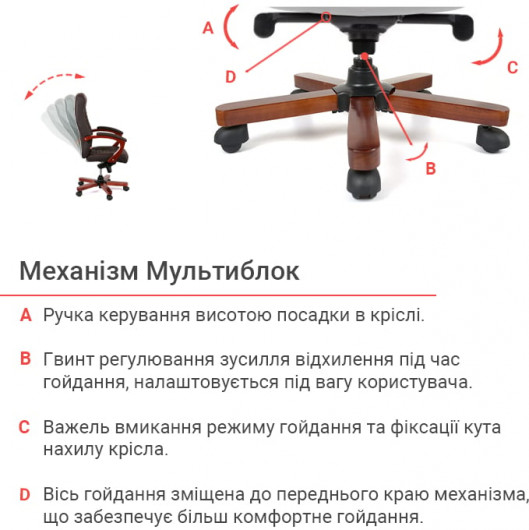 Крісло Атлант EX MB, (Шкіра LC) коричн. АКЛАС - фото 13