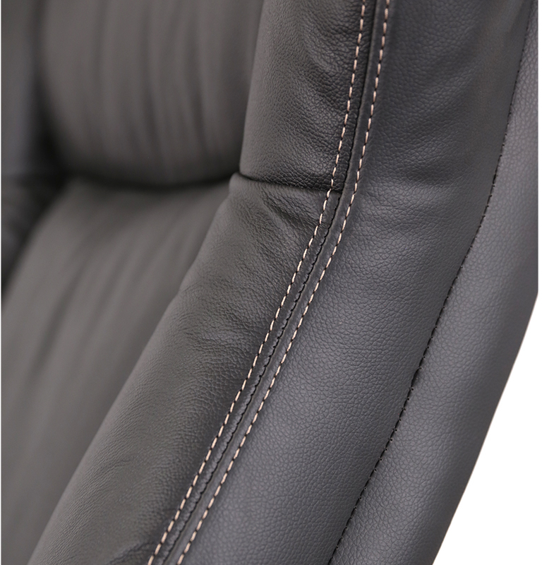 Кресло для руководителя Бадалона CH MB (Кожа LC-A), черн. АКЛАС - фото 9