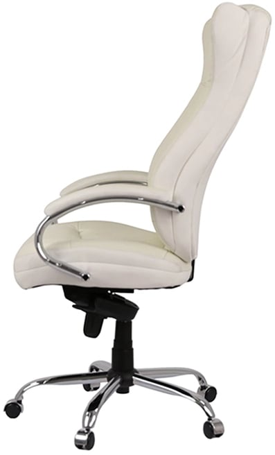 Крісло для керівника Бадалона CH MB (Шкіра Lux LC-W), біл. АКЛАС - фото 1