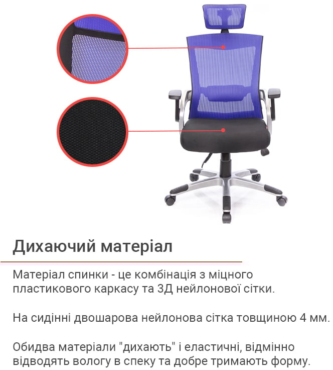 Крісло Прима PL HR ANF, син. АКЛАС - фото 4