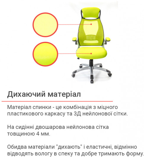 Кресло для персонала Винд PL TILT, желт. (Лаймовый) АКЛАС - фото 4