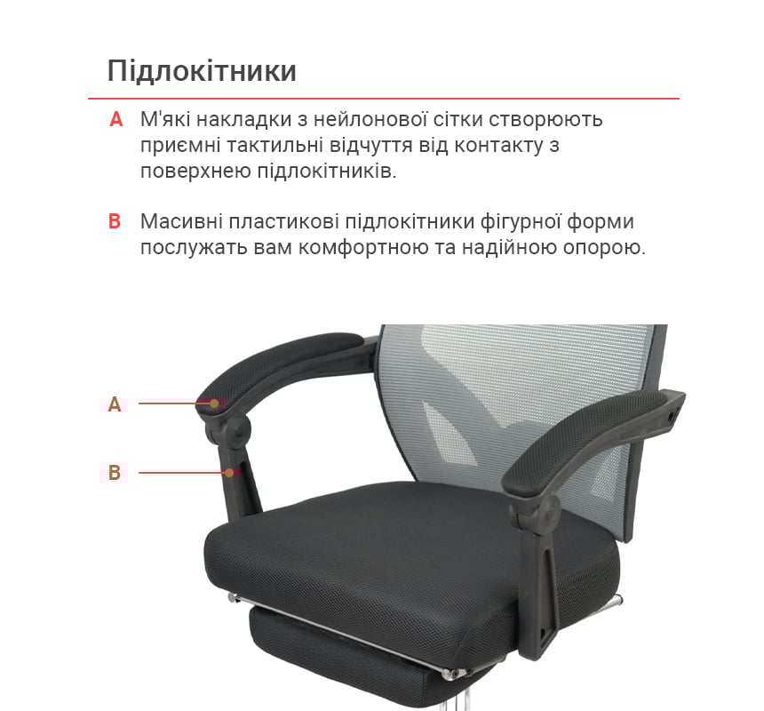 Крісло для персоналу Катран CH RL(L), сірий АКЛАС - фото 28