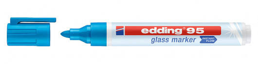 Маркер для стеклянных досок Glass e-95, круглое острие 2-3мм., голуб. Edding - фото 8