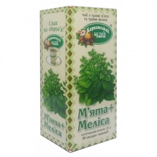 Чай Мята + Мелисса, 20пак. по 1,35г. Карпатский - фото 2