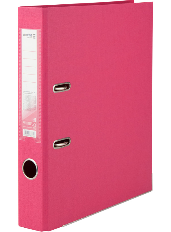 Регистратор 5см. А4 (PP), двусторонний, розов. Axent Delta - фото 4