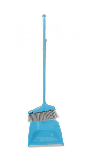 Набор для уборки: щетка и совок с длинной ручкой EF-0075-B, голуб. Eco Fabric - фото 1