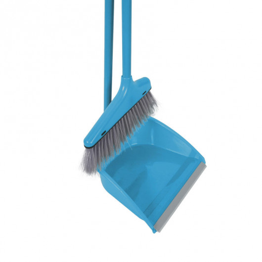 Набор для уборки: щетка и совок с длинной ручкой EF-0075-B, голуб. Eco Fabric - фото 2
