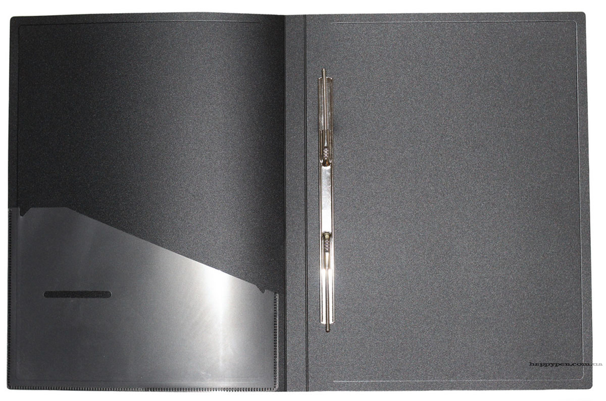 Папка со скоросшивателем и карманом, 20мм., пластик, черн. Scholz - фото 5