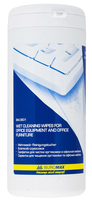 Серветки вологі для чищення оргтех., бокс 100шт. (BM.0801) BuroMax - фото 2