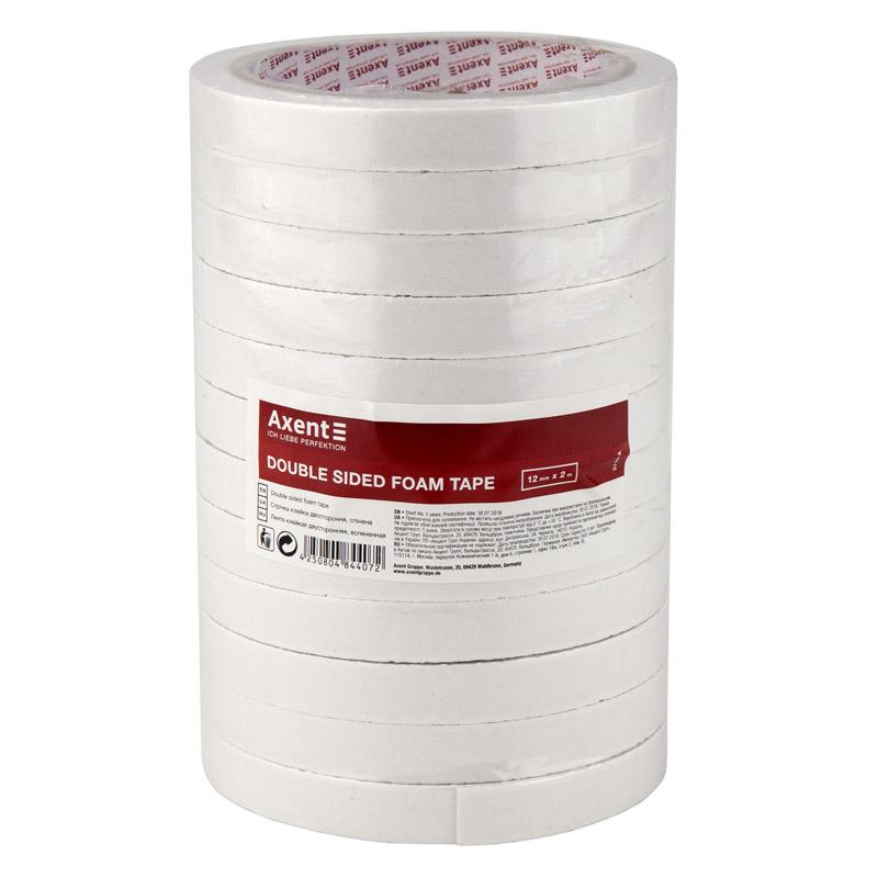 Клейка стрічка двостороння на спіненій основі 12мм.*2м. Axent - фото 3