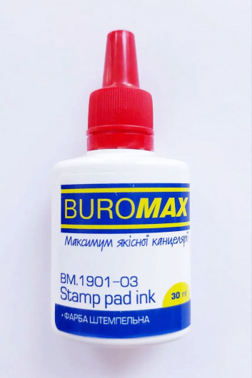 Фарба штемпельна 30мл., червон. BuroMax - фото 4